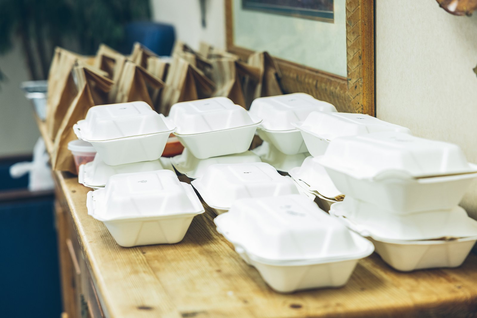 DosBros boxed catering orders ready for pickup